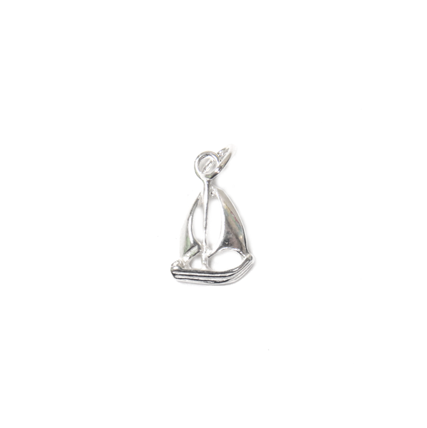 Sailboat Charm, Sterling Silver, 12x7mm - 1 piece
