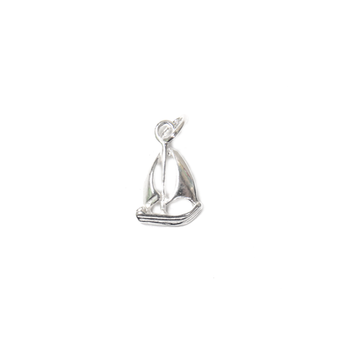 Sailboat Charm, Sterling Silver, 12x7mm - 1 piece