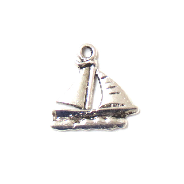 Sailboat Charm, Ant. Silver; 5 pieces