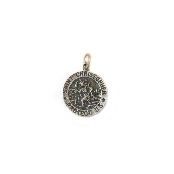Saint Christopher Charm, Sterling Silver, 22mm - 1 piece