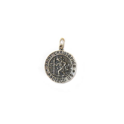 Saint Christopher Charm, Sterling Silver, 22mm - 1 piece