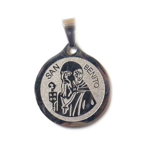 Saint Benedict Pendant, Stainless Steel, 28mm - 1 piece