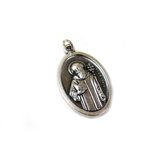 Saint Benedict Italian Charm, Antique Silver, 25x16mm - 1 piece