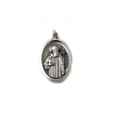 Saint Benedict Italian Charm, Antique Silver, 25x16mm - 1 piece
