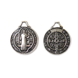 Saint Benedict Charm, Antique Silver, 22x18mm - 1 piece