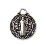Saint Benedict Charm, Antique Silver, 22x18mm - 1 piece
