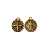 Saint Benedict Charm, Gold, 22x31mm; 1 piece