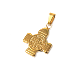 Saint Benedict Cross Pendant, Stainless Steel, 24x14mm - 1 piece
