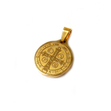 Saint Benedict Pendant Gold, Stainless Steel, 19mm - 1 piece