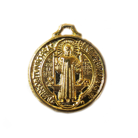 Saint Benedict Charm, Gold, 21mm - 1 piece
