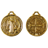 Saint Benedict Charm, Gold, 21mm - 1 piece