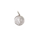 Saint Christopher Charm, Italian Sterling Silver, 14mm - 1 piece