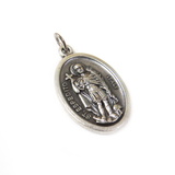 Saint Espedito Italian Charm, Antique Silver, 25x16mm - 1 piece