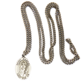 Saint Gabriel Religious Necklace, 24" Long, Sterling Silver; 1 piece