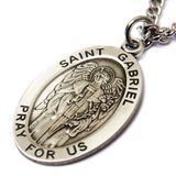 Saint Gabriel Religious Necklace, 24" Long, Sterling Silver; 1 piece