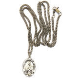 Saint Ignatius of Loyola Religious Necklace, 20" Long, Sterling Silver; 1 piece