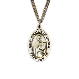 Saint Ignatius of Loyola Religious Necklace, 20" Long, Sterling Silver; 1 piece