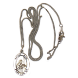 Saint Rita Religious Necklace,18" Long, Sterling Silver; 1 piece