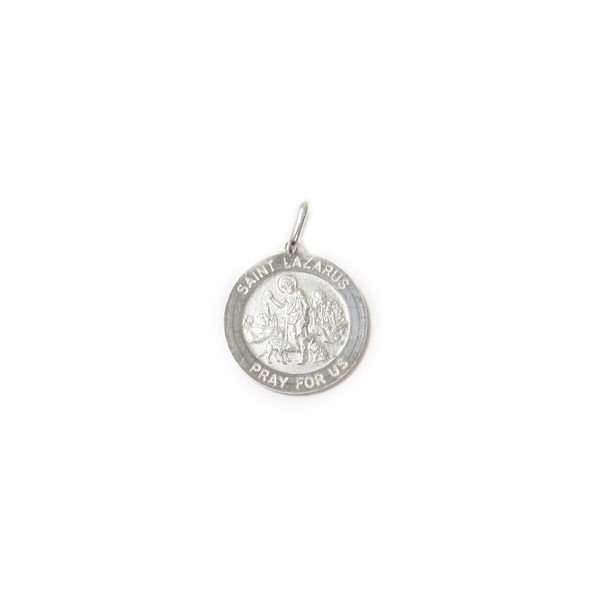 Saint Lazaro Charm, Sterling Silver, 20mm - 1 piece