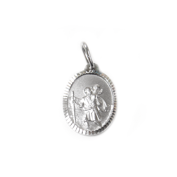 Saint Christopher Charm, Italian Sterling Silver, 17x13mm - 1 piece
