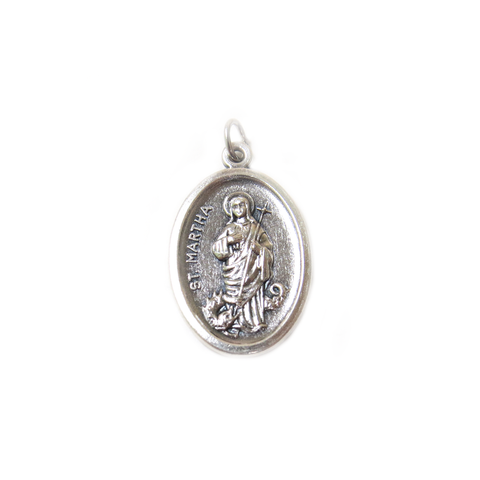 Saint Martha Italian Charm, Antique Silver, 25x16mm - 1 piece