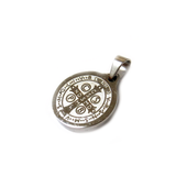 Saint Benedict Pendant, Stainless Steel, 19mm - 1 piece
