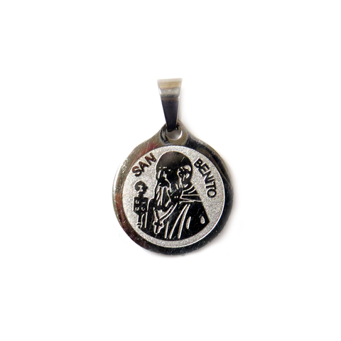 Saint Benedict Pendant, Stainless Steel, 19mm - 1 piece