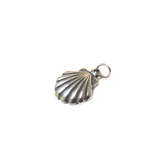 Shell Charm, Sterling Silver, 11x9mm - 1 piece