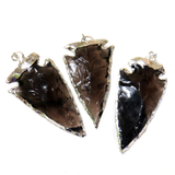 Black Obsidian Arrow Head Pendant, 50x27mm - 1 piece