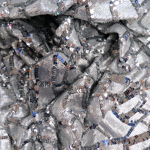 Ella,Sequins, Silver, 54" Wide- 1 Yard