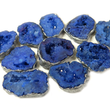 Royal Blue Glitter Druzy Bead, 46x34mm - 1 piece