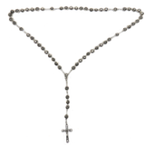 8mm Roses Italian Rosary, Silver, 21" Long; 1 piece