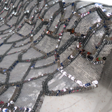 Ella,Sequins, Silver, 54" Wide- 1 Yard