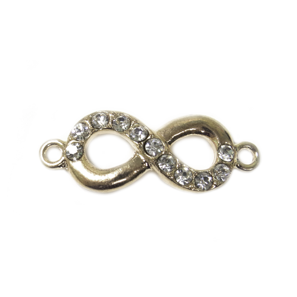 Sammy Infinity Rhinestone Connector; Silver