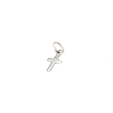 Small Cross Charm, Sterling Silver, 9x4mm - 1 piece