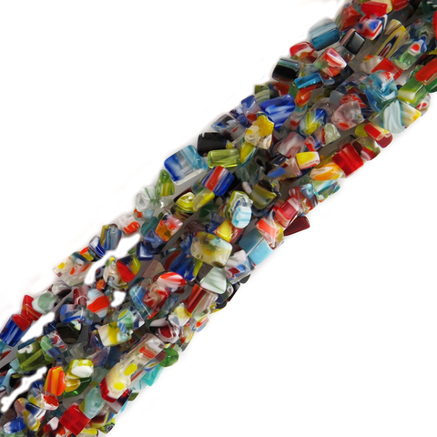 Free Form Millefiori, Multicolor, 2x5mm; 1 strand