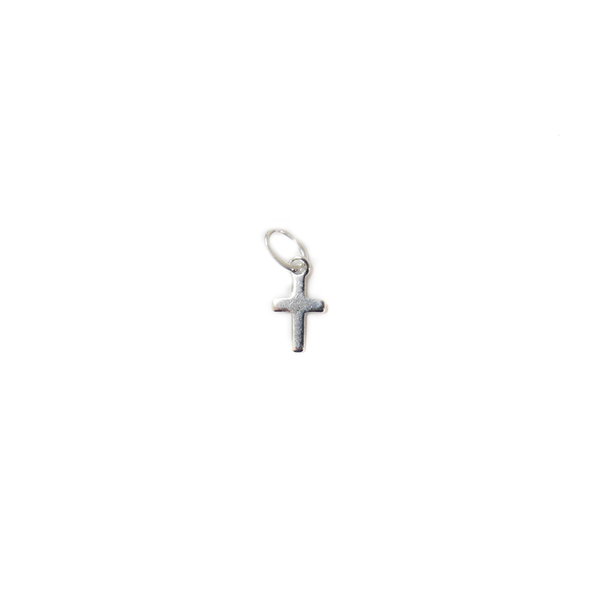 Small Cross Charm, Sterling Silver, 9x4mm - 1 piece