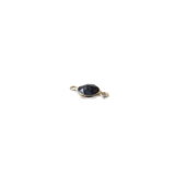Sodalite Bezel Connector, Sterling Silver, 15x9mm - 1 piece