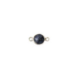 Sodalite Bezel Connector, Sterling Silver, 15x9mm - 1 piece