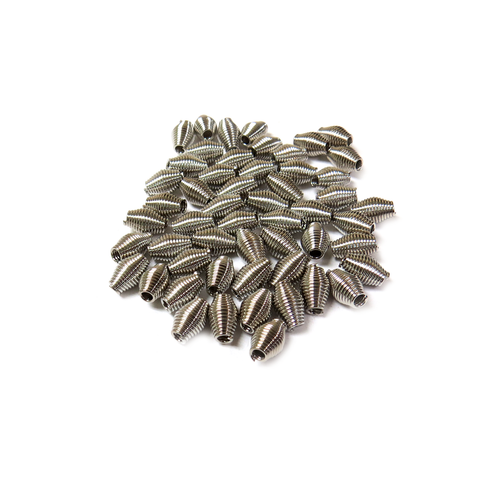 Spring Beads, Silver, 9x6mm - 100 pieces