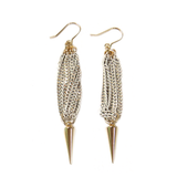 Evelyn Earring, Gold, 3 inches - 1 piece