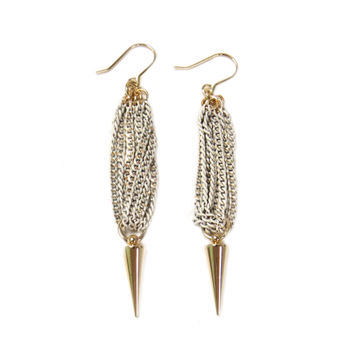 Evelyn Earring, Gold, 3 inches - 1 piece