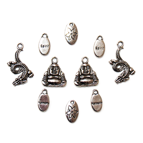 Spiritual Charms- Antique Silver; 10pcs