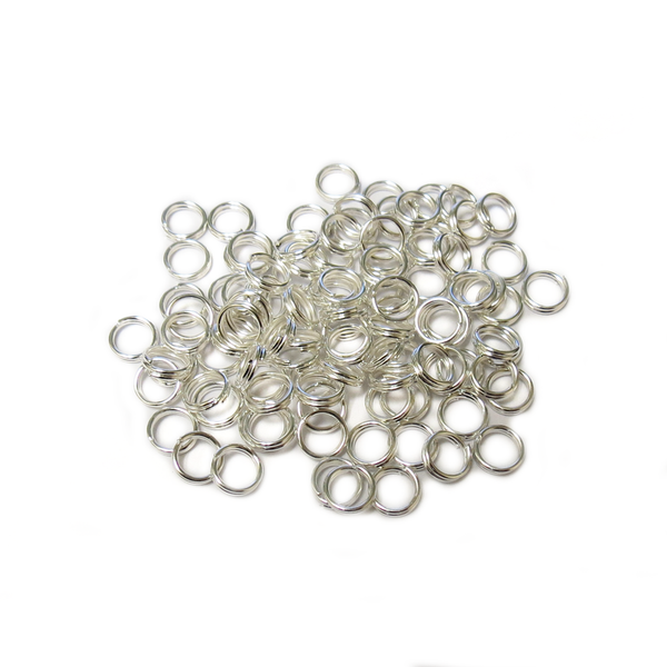 Split Ring, Silver, Brass, 6mm