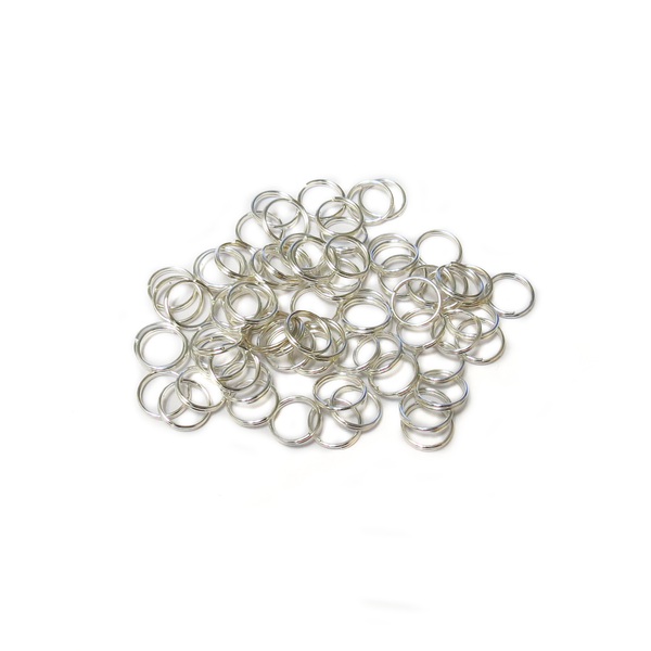 Split Ring, Silver, Brass, 8mm