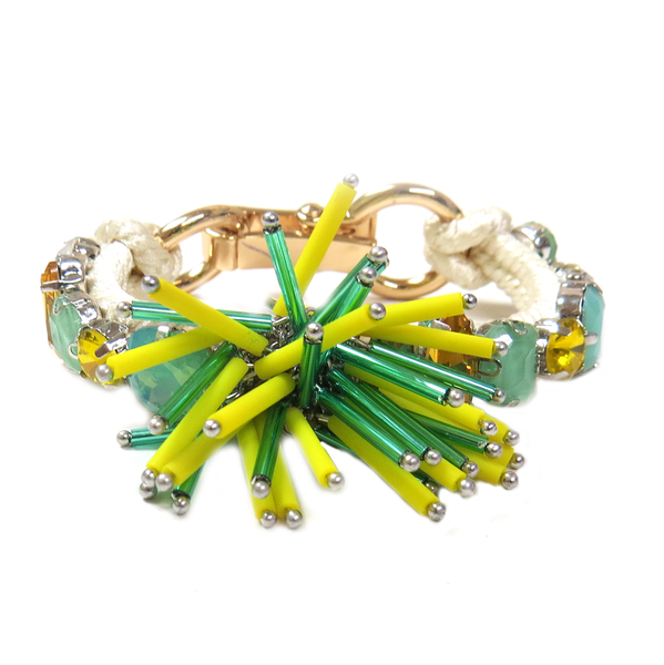 Explotion Bracelet Yellow & Green, 7 inches - 1 piece