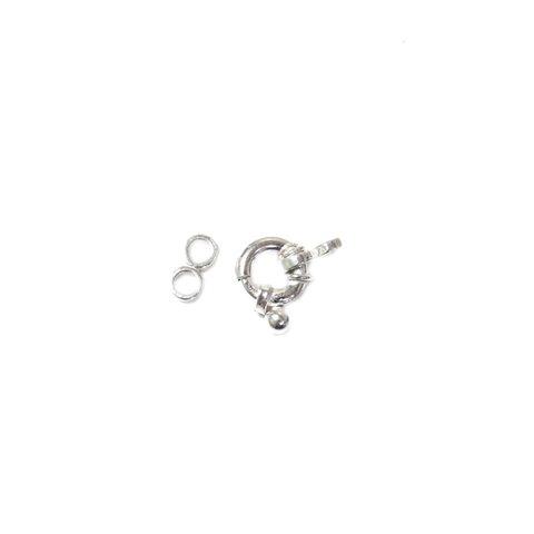 Spring Ring Clasp, Sterling Silver, 10x8mm, 1 piece