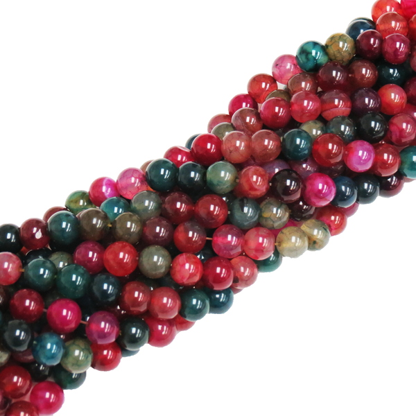 Spring, Smooth Round Fire Agate; 10mm