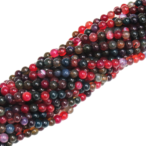 Spring, Smooth Round Fire Agate; 6mm