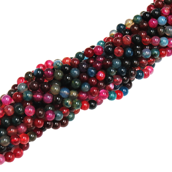 Spring, Smooth Round Fire Agate; 8mm